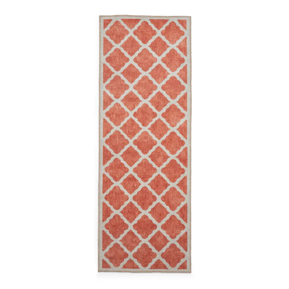 Coral H1063 Orange Modern Washable Rug - Image 8