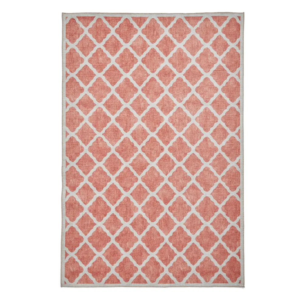 Coral H1063 Orange Modern Washable Rug - Image 9