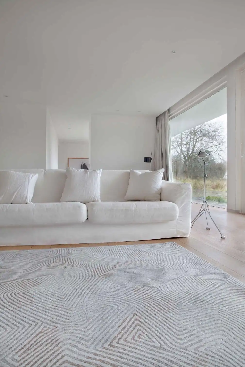 Coral Meditation 9228 Oyster White Washable Rug