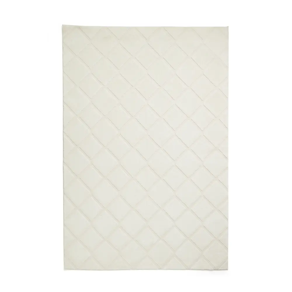 Catherine Lansfield Cosy Diamond Cream - Washable - Image 6
