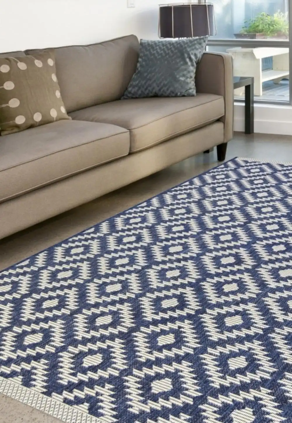 County Indoor Outdoor Genesis NAVY Rug