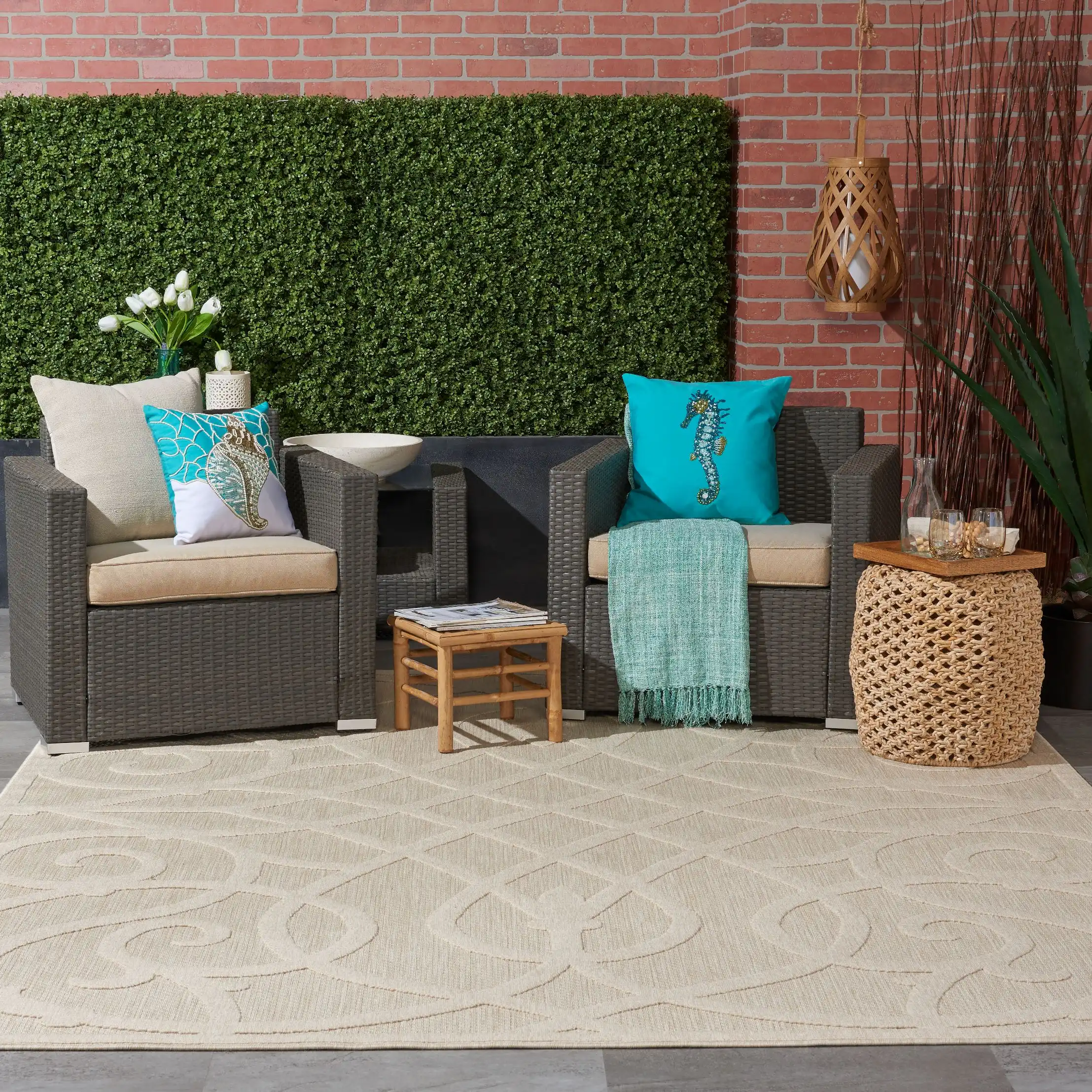 Cozumel (Outdoor) CZM04 Cream Rug - Image 4