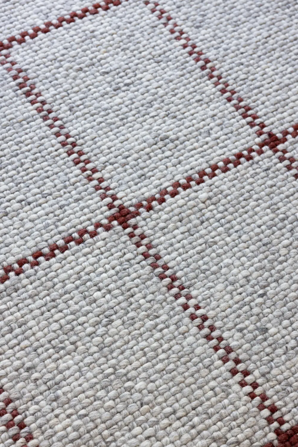 Craft Matter Check Ash/Stone Red 049100 Rug - Image 3