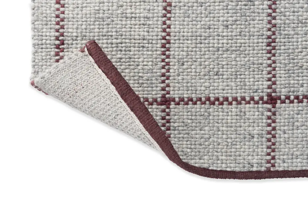 Craft Matter Check Ash/Stone Red 049100 Rug - Image 7