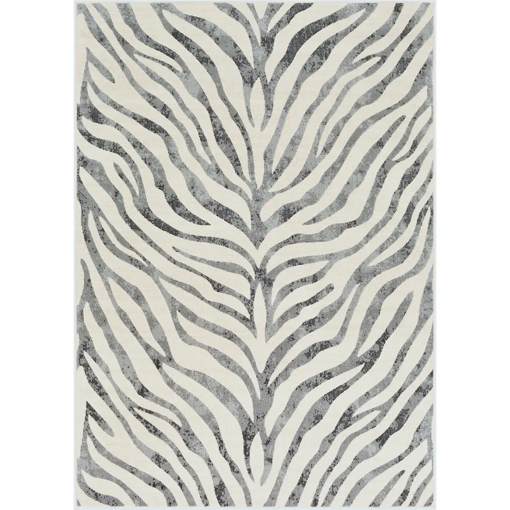 Cybele Scandi Boho Zebra Charcoal Rug - Image 5