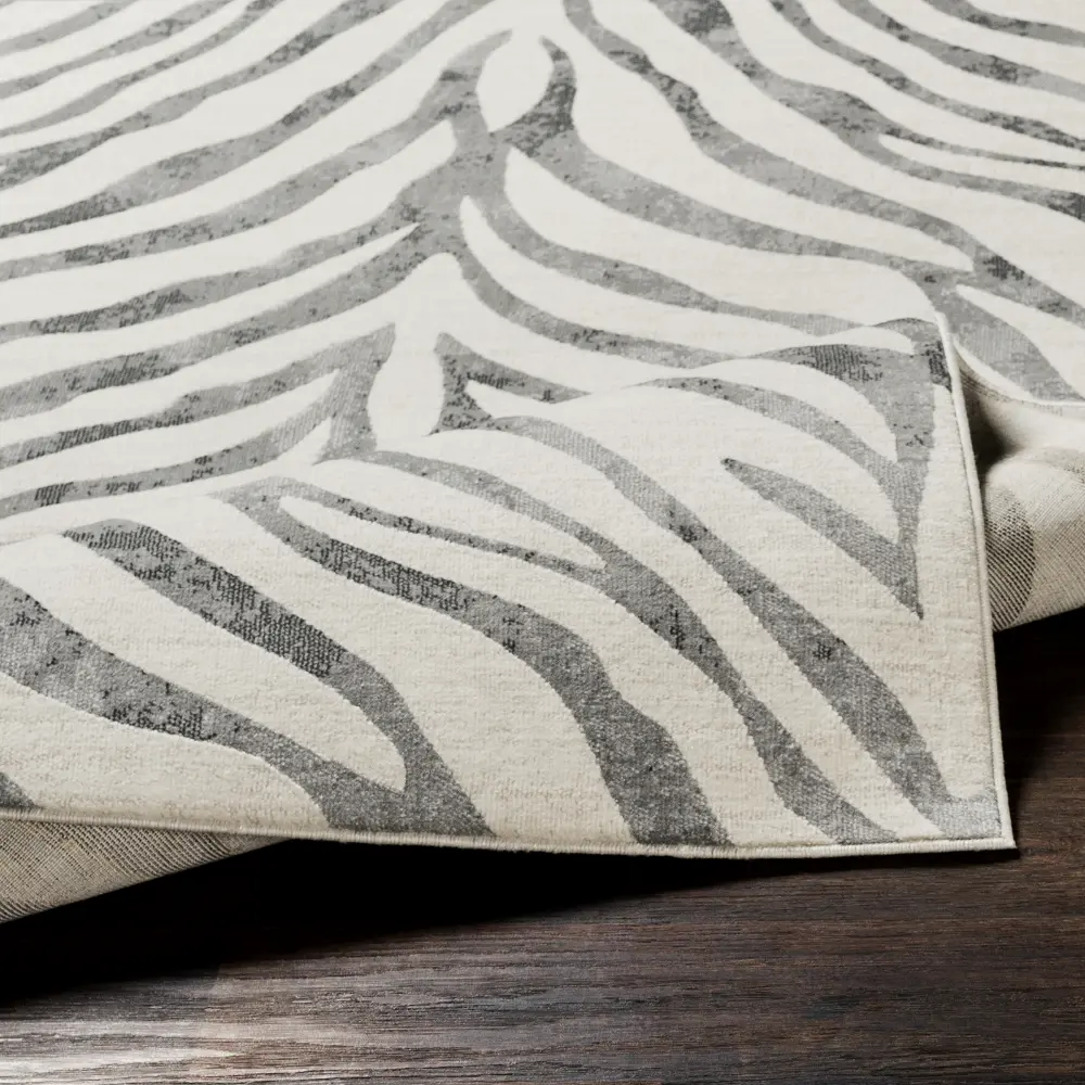 Cybele Scandi Boho Zebra Charcoal Rug - Image 7