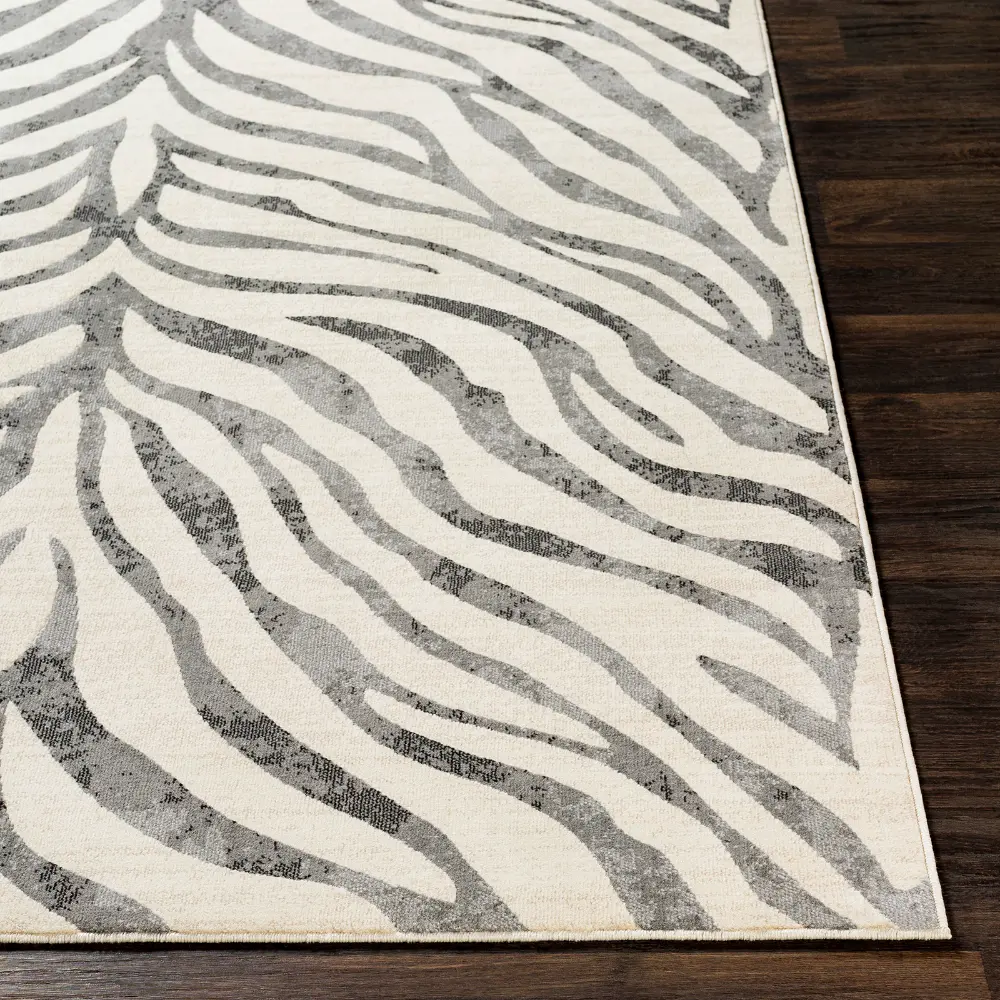 Cybele Scandi Boho Zebra Charcoal Rug - Image 8