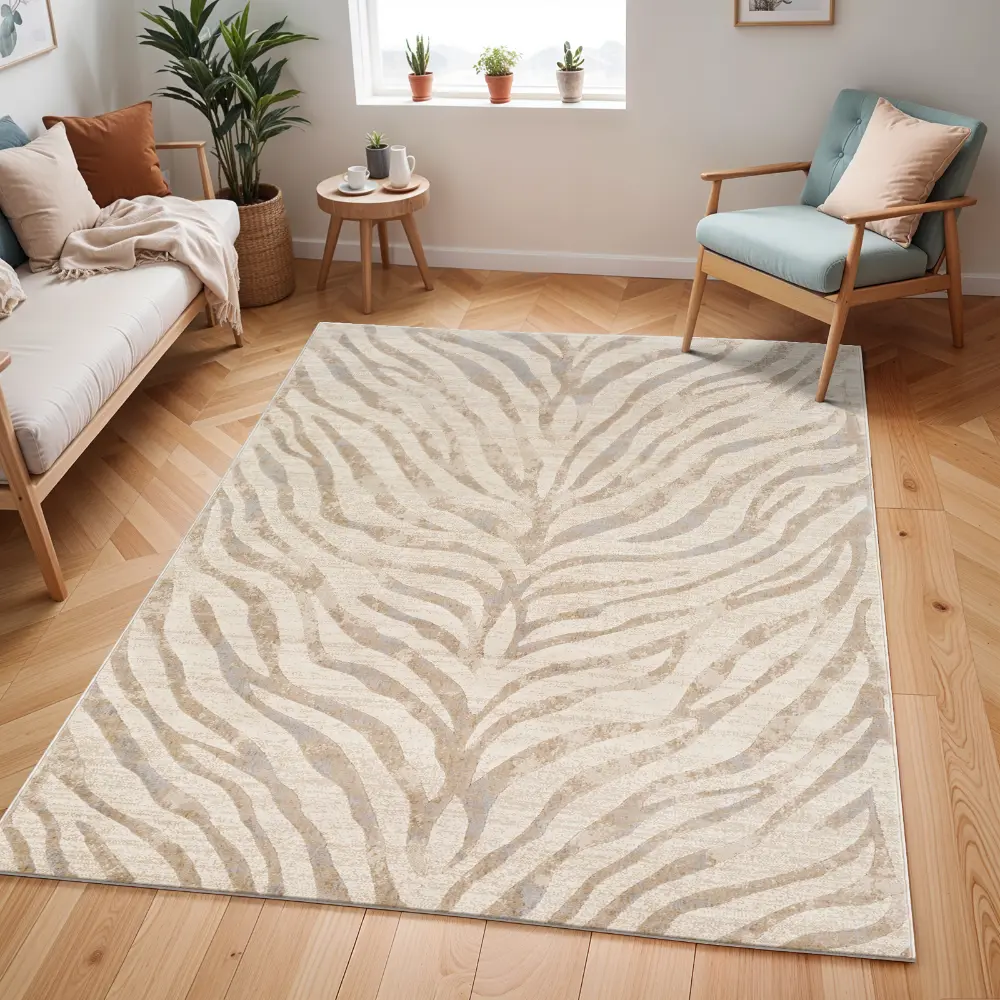 Cybele Scandi Boho Zebra Light Grey Rug