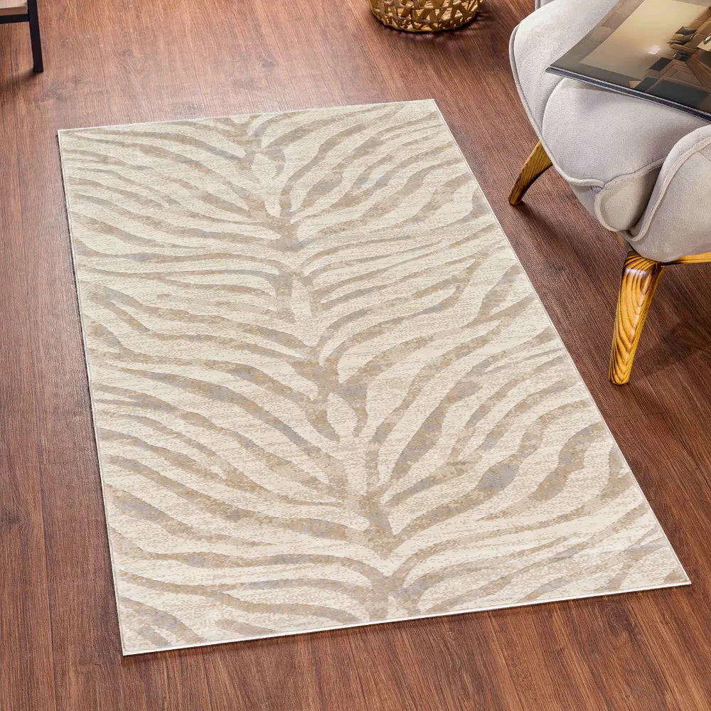 Cybele Scandi Boho Zebra Light Grey Rug - Image 7