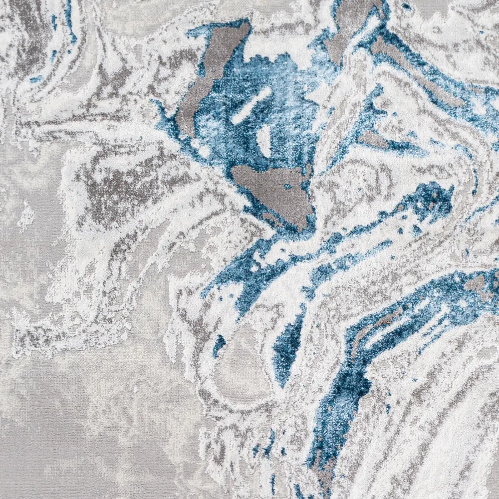 Dahlia Abstract Modern Marble Dark Blue Rug - Image 3