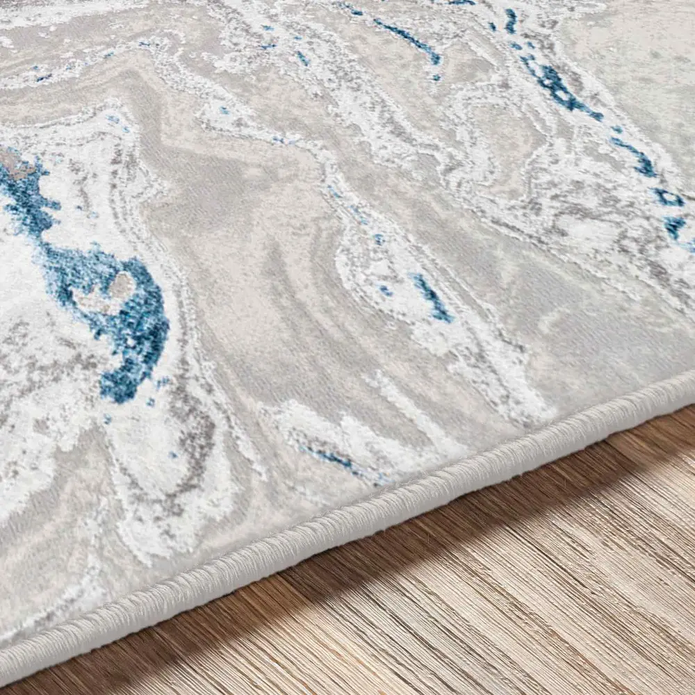 Dahlia Abstract Modern Marble Dark Blue Rug - Image 4