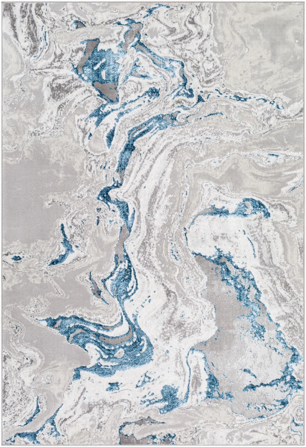 Dahlia Abstract Modern Marble Dark Blue Rug - Image 5