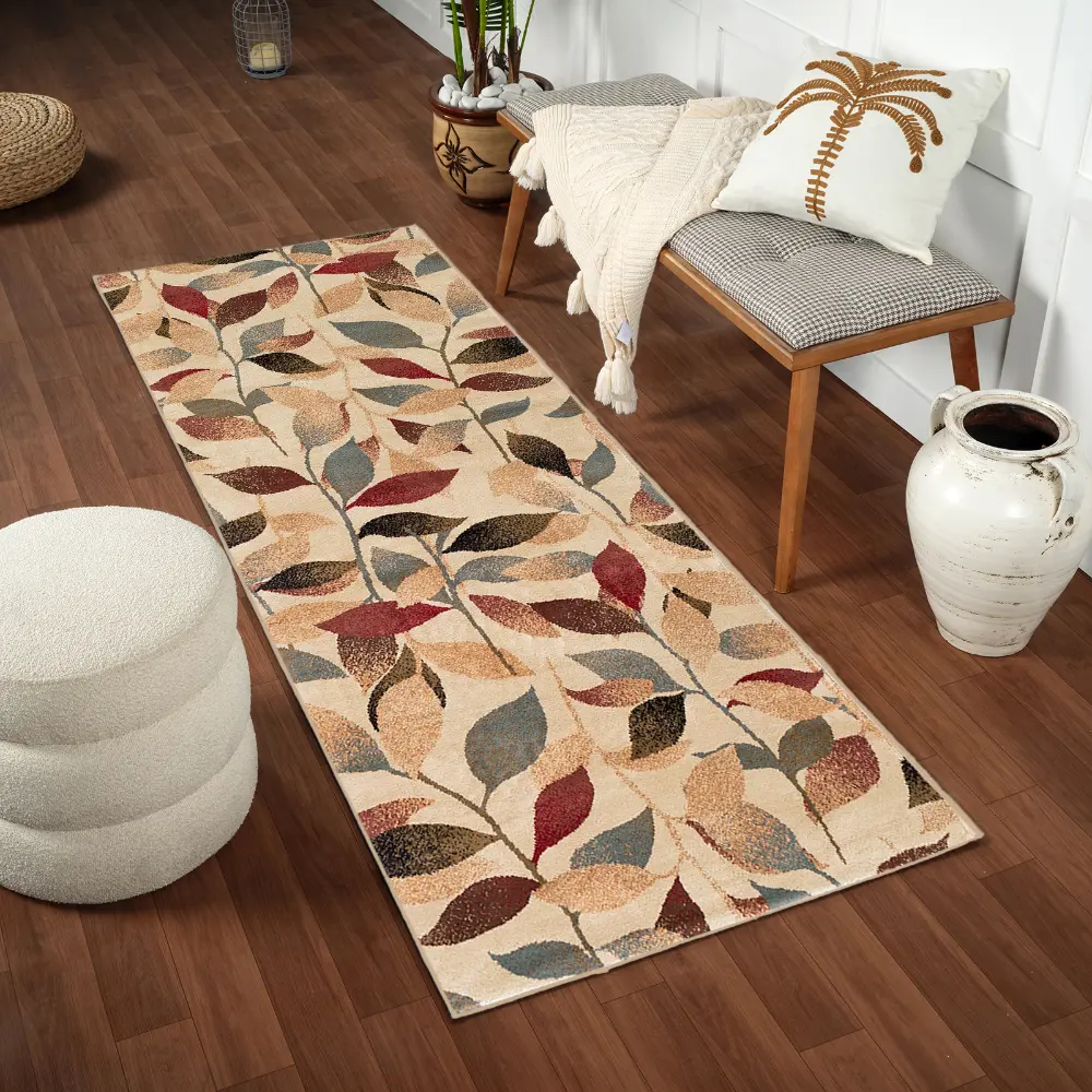 Damali Scandi Modern Dark Red Rug - Image 4