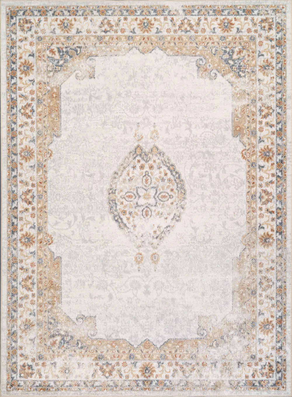 Deepika Machine Washable Oriental Boho Grey/Brown Rug - Image 4