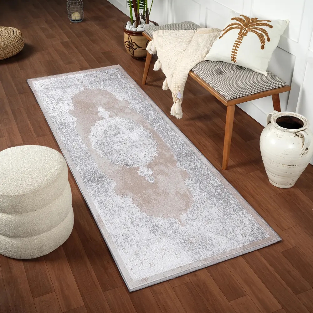 Defne Vintage Oriental Boho Beige/White Rug - Image 4