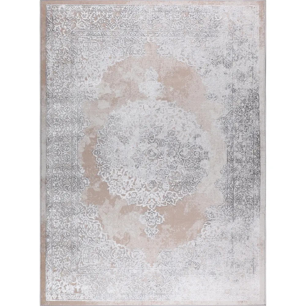 Defne Vintage Oriental Boho Beige/White Rug - Image 6