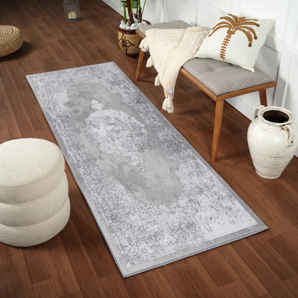 Defne Vintage Oriental Boho White/Grey Rug - Image 11