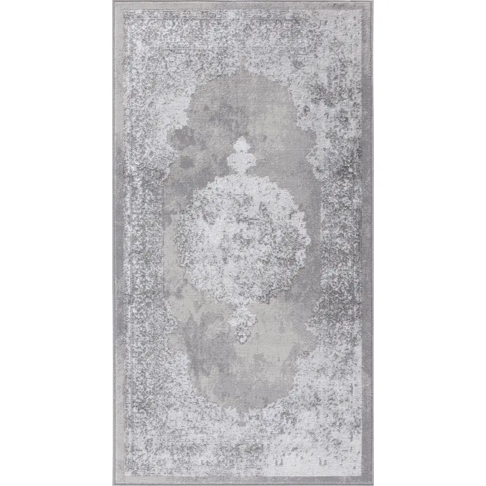 Defne Vintage Oriental Boho White/Grey Rug - Image 4
