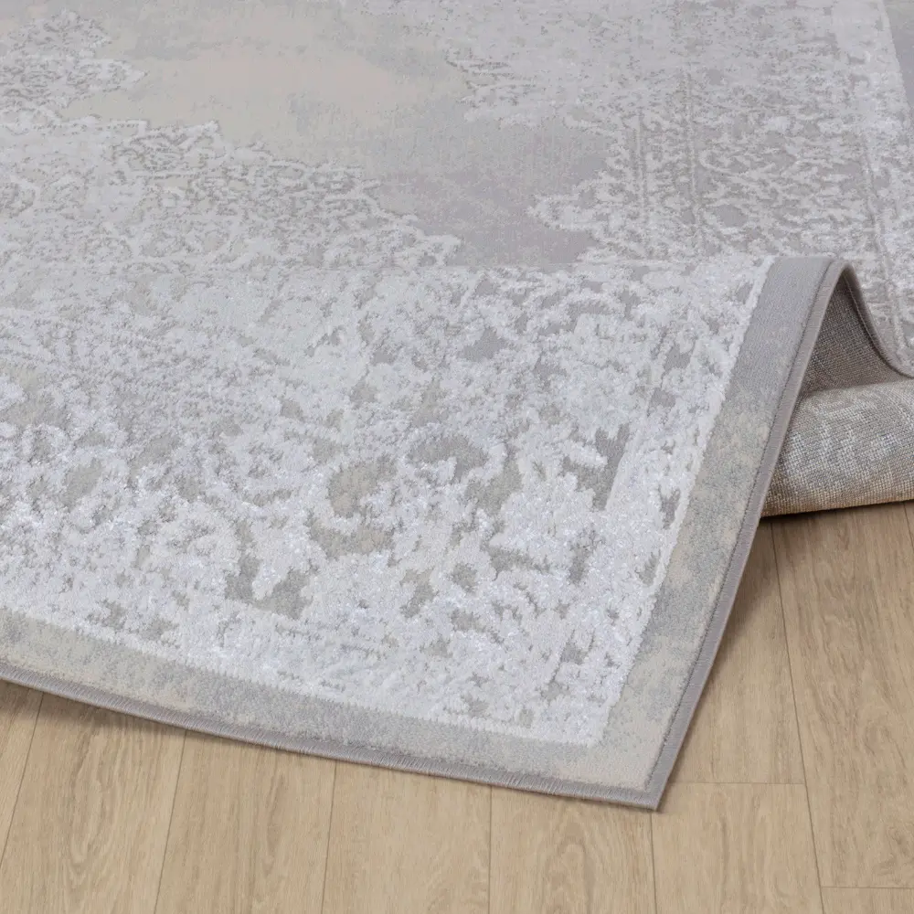 Defne Vintage Oriental Boho White/Grey Rug - Image 5