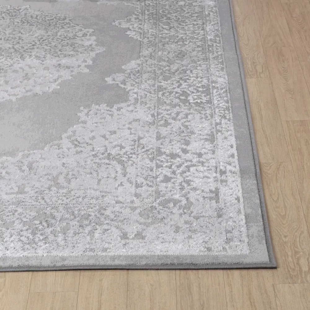 Defne Vintage Oriental Boho White/Grey Rug - Image 6