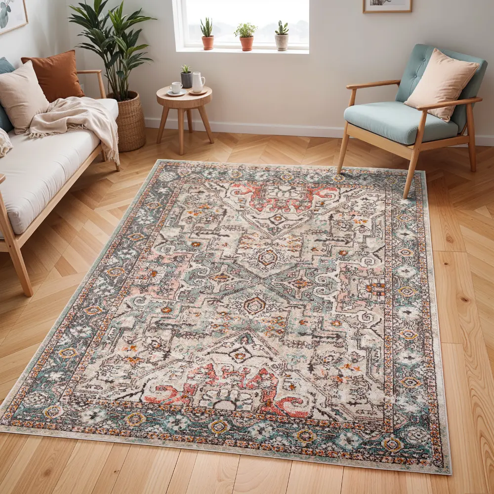 Dia Vintage Oriental Boho Brick Rug