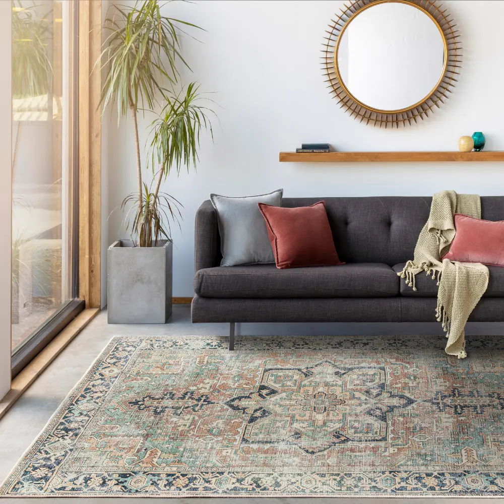 Dido Machine Washable Traditionnal Boho Sage Rug - Image 10