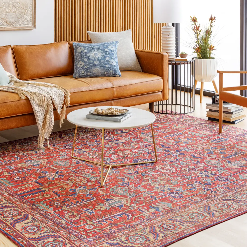 Doina Vintage Oriental Boho Sky Burnt Orange Rug - Image 2