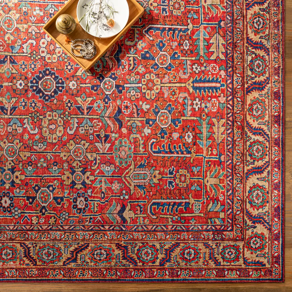Doina Vintage Oriental Boho Sky Burnt Orange Rug - Image 8