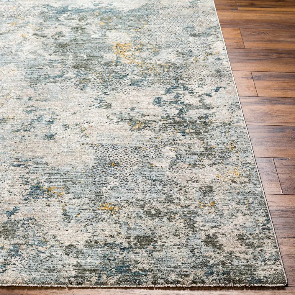 Dresden Vintage Green Grey Blue Yellow Traditional Boho Fringe Living Dining Bedroom Rug DRE2302 - Image 7