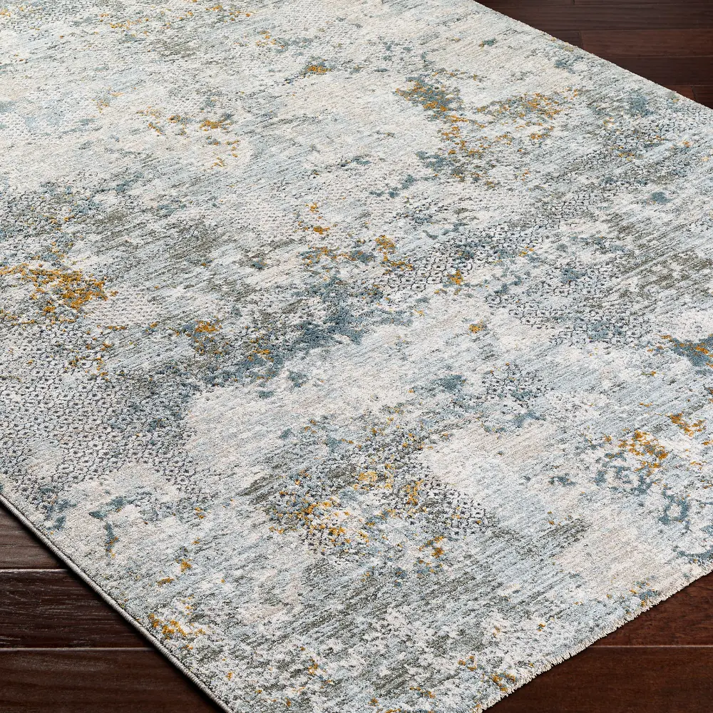 Dresden Vintage Green Grey Blue Yellow Traditional Boho Fringe Living Dining Bedroom Rug DRE2302 - Image 8