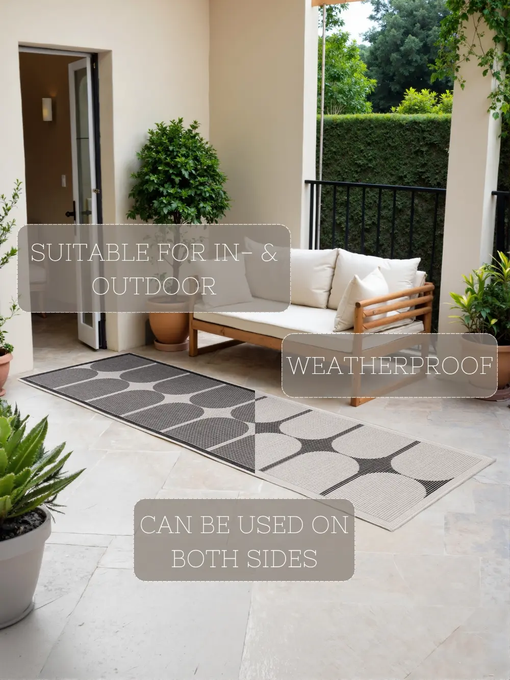 Duet 106244 Black White Indoor / Outdoor Reversible - Image 3
