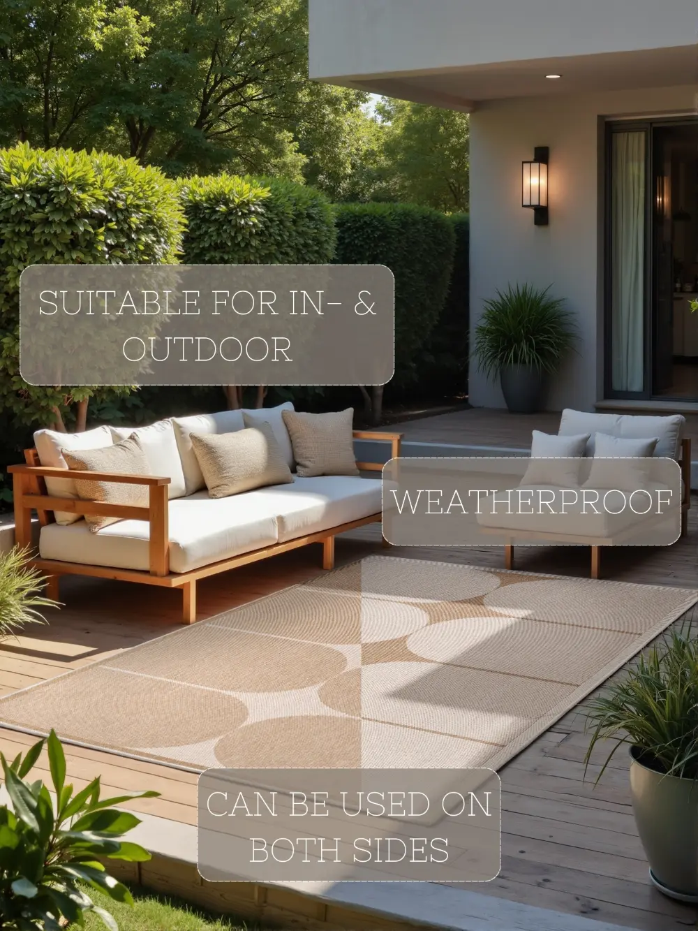 Duet 106245 Jute White Indoor / Outdoor Reversible - Image 2