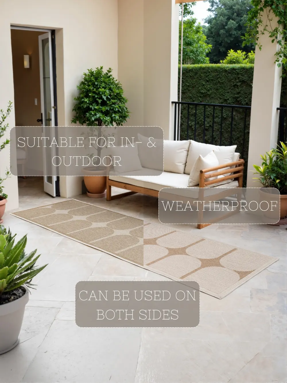 Duet 106245 Jute White Indoor / Outdoor Reversible - Image 6