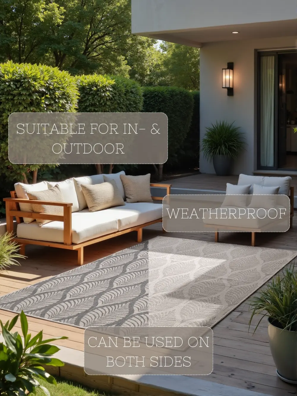 Duet 106246 White Grey Indoor / Outdoor Reversible - Image 2