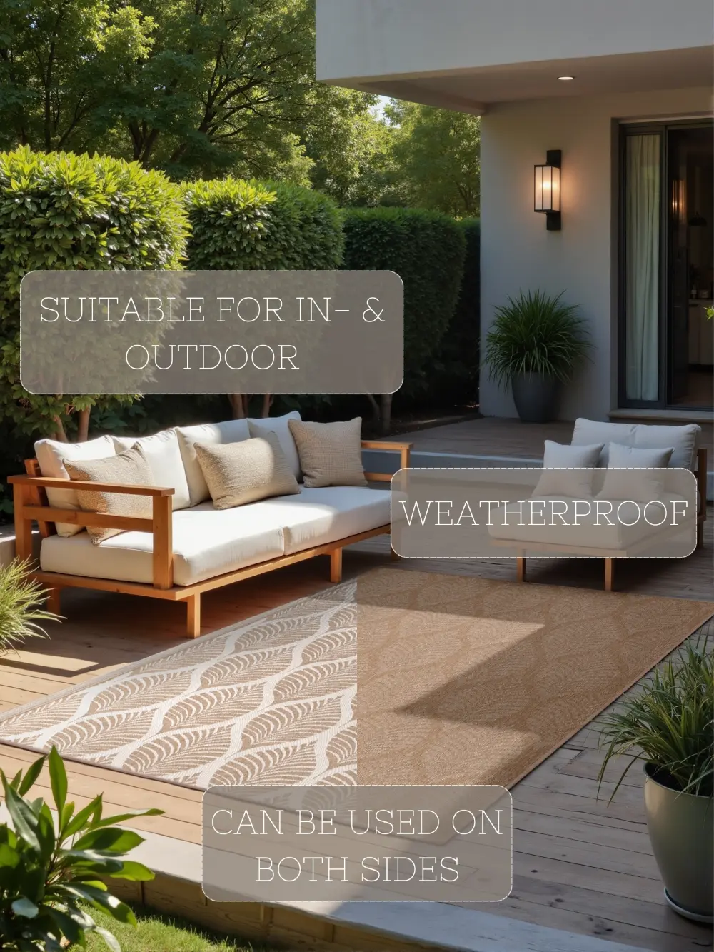 Duet 106247 Jute White Indoor / Outdoor Reversible - Image 2