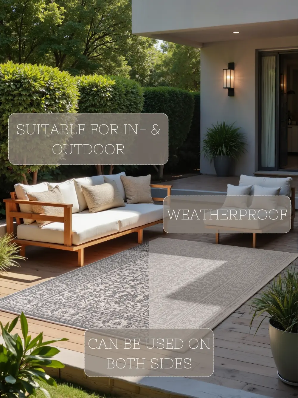Duet 106249 White Grey Indoor / Outdoor Reversible - Image 4