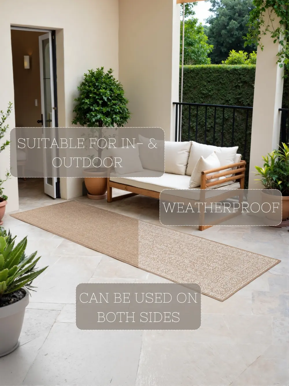 Duet 106250 Jute White Indoor / Outdoor Reversible - Image 20
