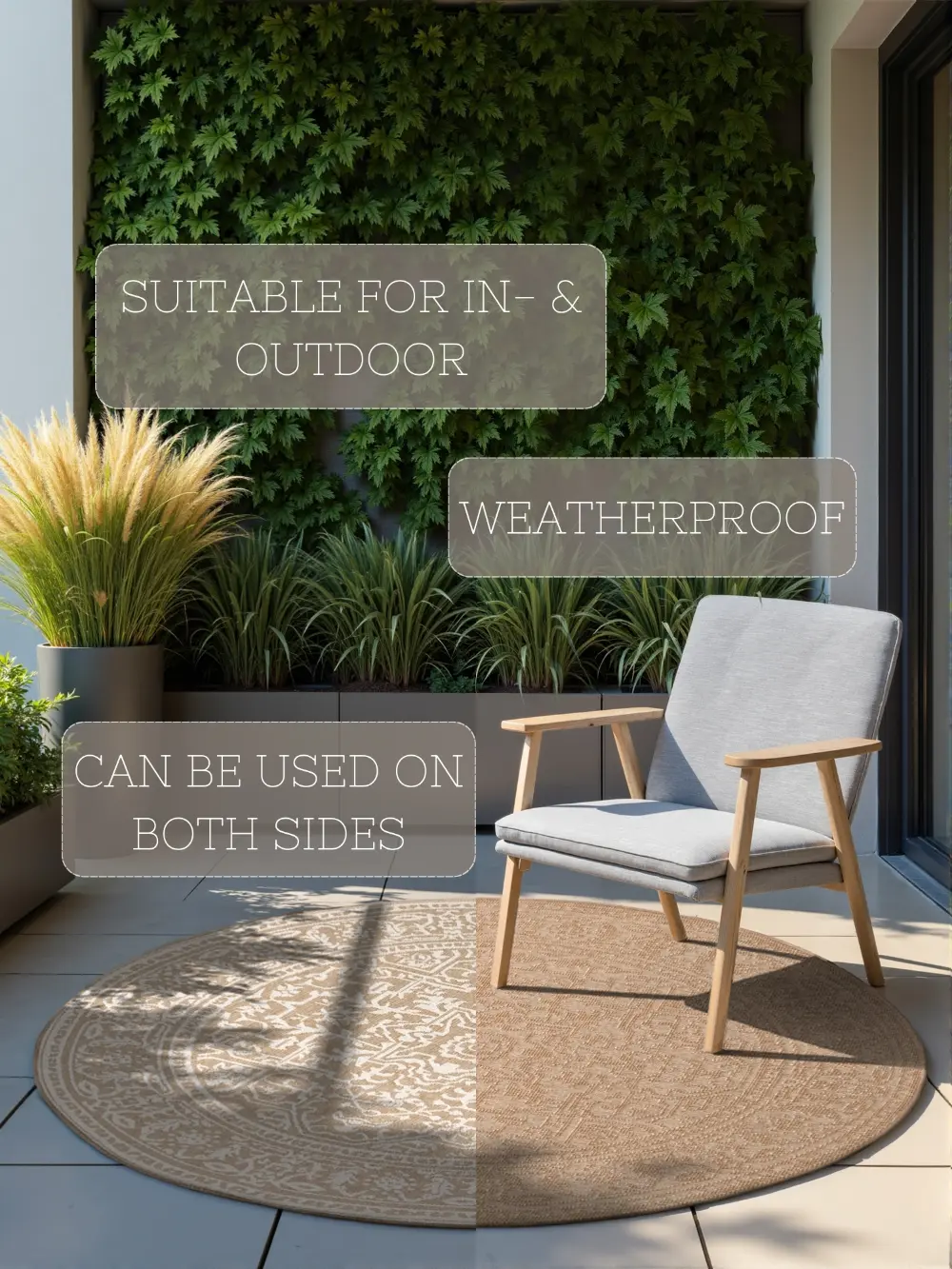 Duet 106250 Jute White Indoor / Outdoor Reversible - Image 4