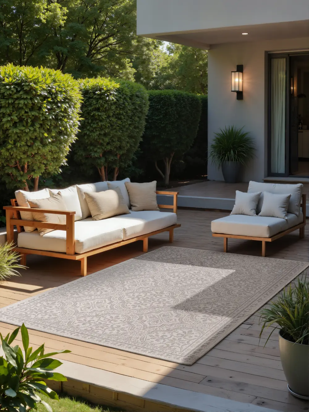 Duet 106251 White Grey Indoor / Outdoor Reversible