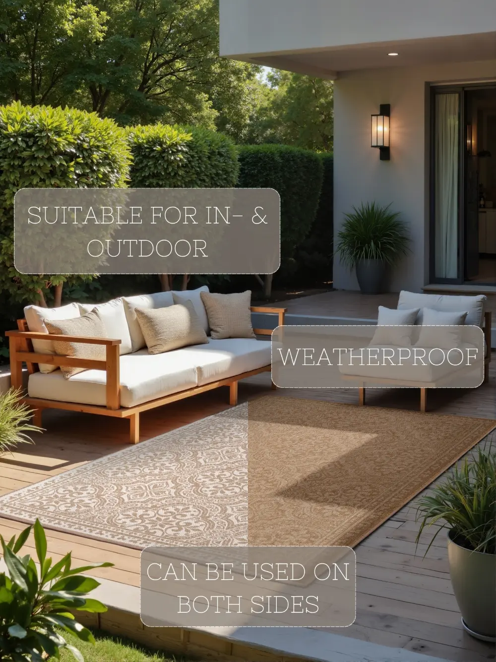 Duet 106252 Jute White Indoor / Outdoor Reversible - Image 2