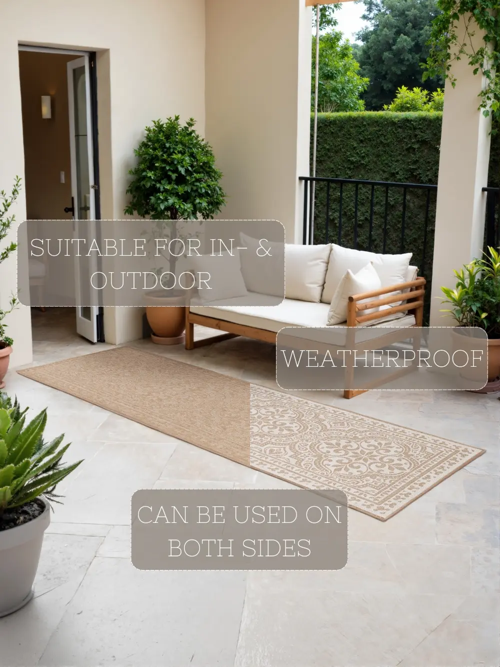 Duet 106252 Jute White Indoor / Outdoor Reversible - Image 3
