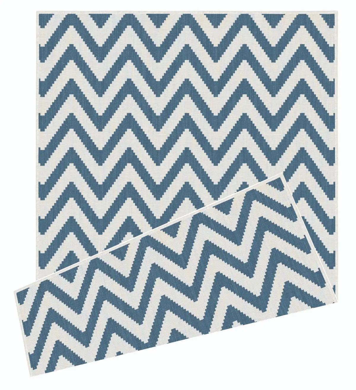 Duo Weave Indoor/Outdoor Chevron Ocean Rug - Image 2