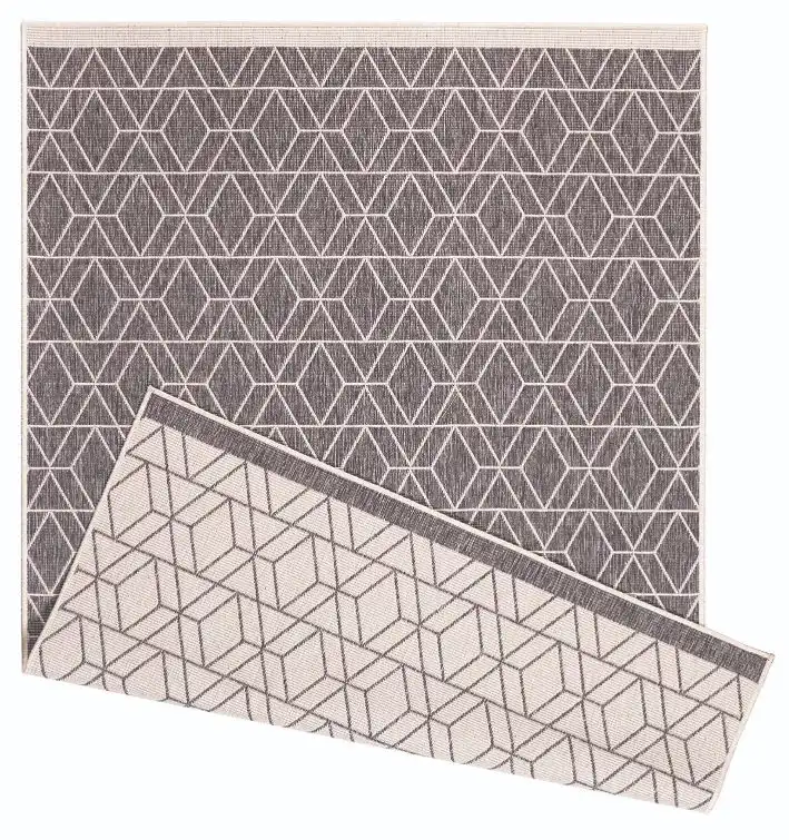 Duo Weave Indoor/Outdoor Diamonds Grey Rug - Image 5