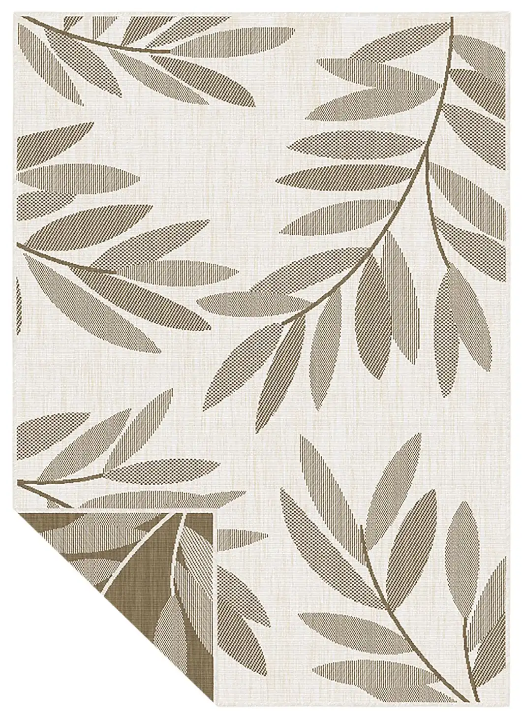 Duo Weave Indoor/Outdoor Trailing Leaves Beige Rug - Image 3
