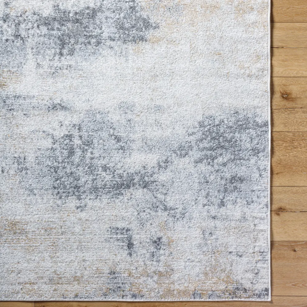 Edith Abstract Modern Marble Charcoal/Amber Rug - Image 3