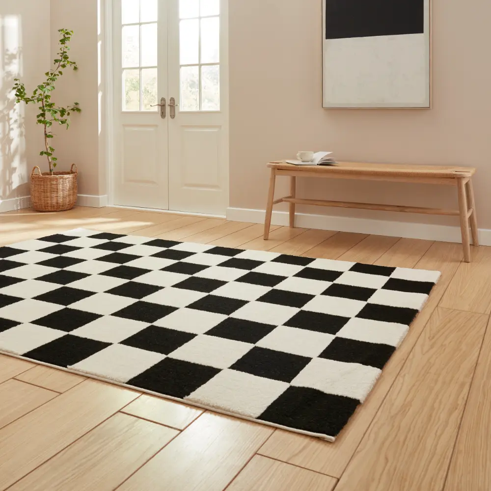 Elio 69924 Black/White Modern Geometric Rug - Image 2