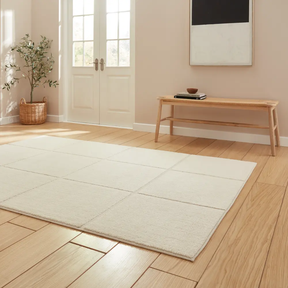 Elio 70100 Cream Modern Geometric Rug - Image 2