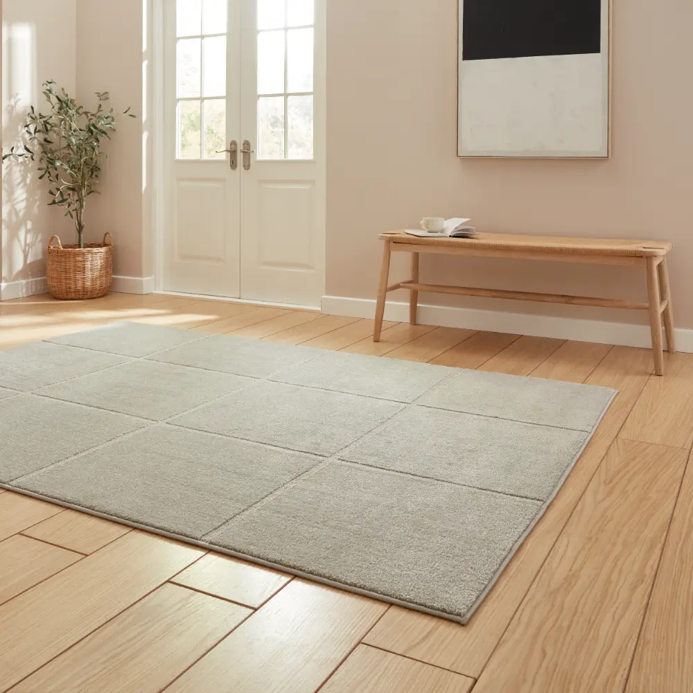 Elio 70100 Silver Modern Geometric Rug - Image 2