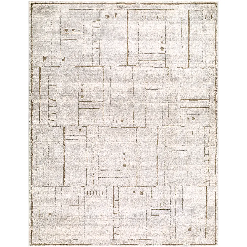 Elle Decor Alma Modern Ivory Taupe Graphic Living Dining Bedroom Rug EDAL2300 - Image 5