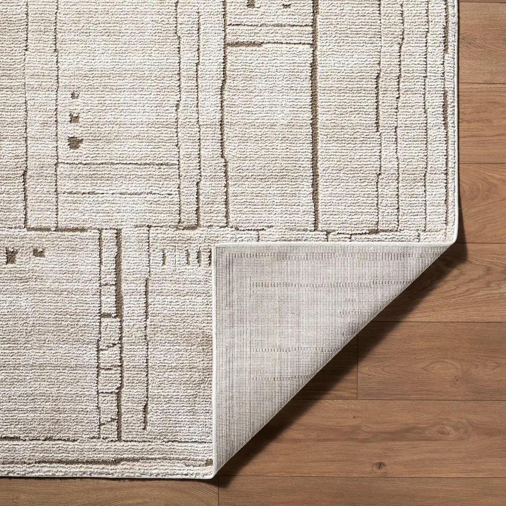 Elle Decor Alma Modern Ivory Taupe Graphic Living Dining Bedroom Rug EDAL2300 - Image 6